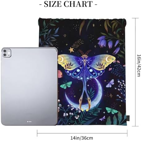 Moon-Moth Foldable Gym Bag Backpack with Drawstring for Shopping Sport Yoga Travel Swimming Beach