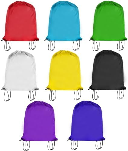 RUGLAMZHIP 8Pcs Waterproof Drawstring Backpacks