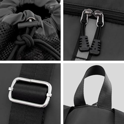 Sports Drawstring Backpack with Wet Proof Pocket and Shoe Compartment for Men Women