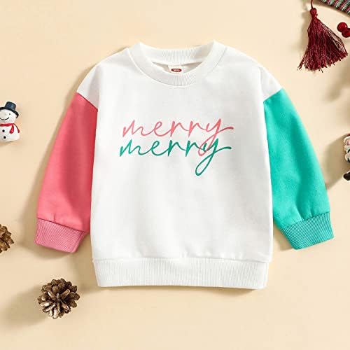 6 Piece Toddler Christmas Letter Print Pullover Set