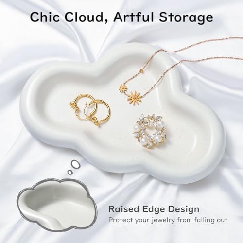 Matte White Ceramic Jewelry Tray for Home Decor
