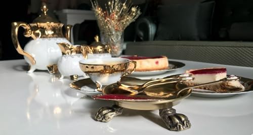 FlexAura Plated Brass Clawfoot Candle Tray