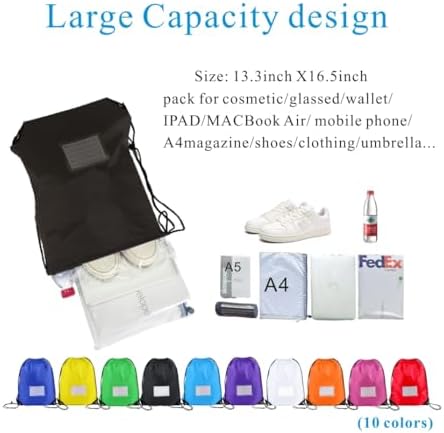 20 Piece Drawstring Backpack Bulk Set for Gym Travel Sports Yoga