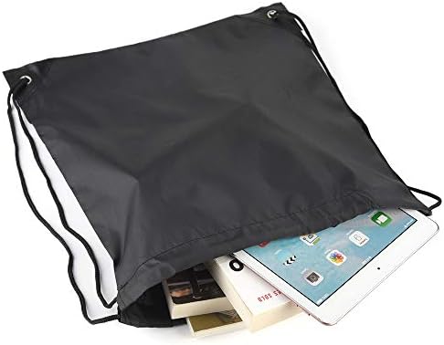 FEPITO 12 Pack Drawstring Backpack Bags Black