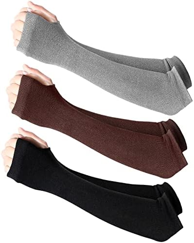 Bememo 3 Pair Fingerless Gloves for Women Winter Arm Warmers