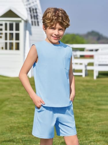Haloumoning Boys 2 Piece Summer Outfits Short Sets