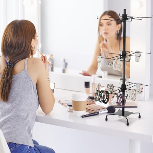 2 Pcs Adjustable Metal Jewelry Display Stand with Hooks 1