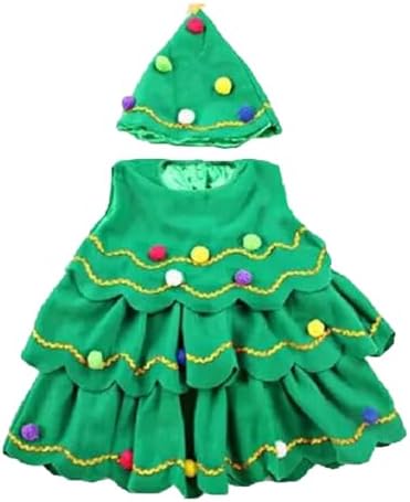 Christmas Tree Costume for Kids Fall Winter Outfit 2Pcs
