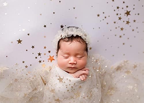 Vemonllas Newborn Photography Wrap Gold Star Translucent Blanket