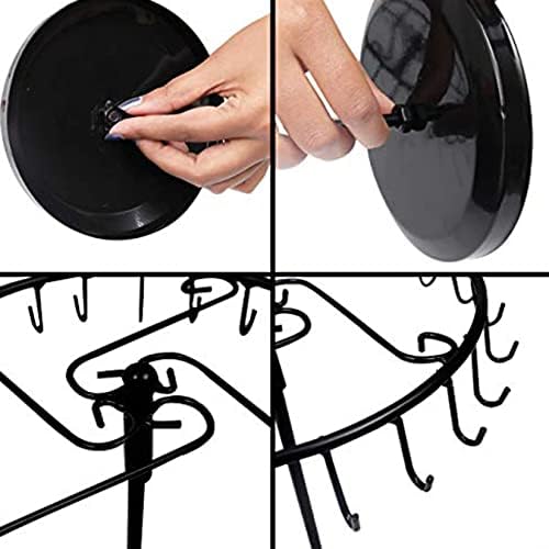 Rotating Jewelry Holder with 23 Hooks Black Stand