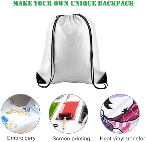 PLULON 25 Pcs White Drawstring Gym Bags