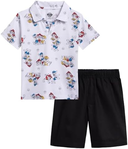 Paw Patrol Chase Marshall Rubble Polo Shirt and Shorts Set for Boys