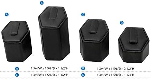 MOOCA Jewelry Ring Display Stand Holder Set 4 Pcs Black