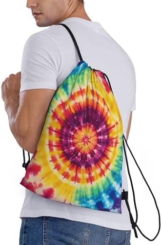Colorful Pattern Drawstring Backpack - Sports Gym Bag for Women Men