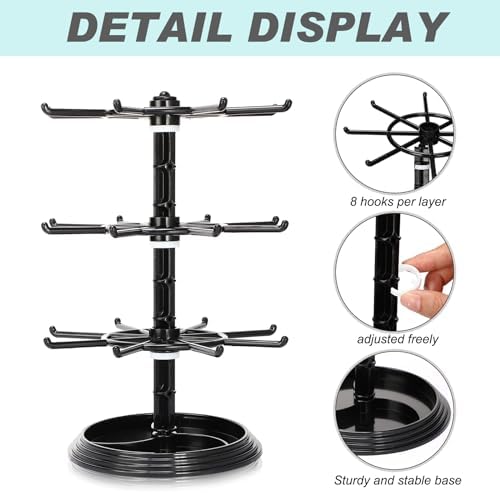 2 Pcs 3 Tier Rotating Jewelry Display Stand Plastic Spinning Rack for Vendors Events