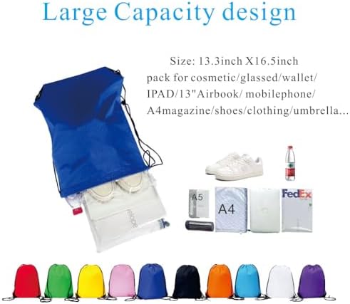 Bulk Drawstring Backpacks 30Packs White Gym Travel Carry Bag