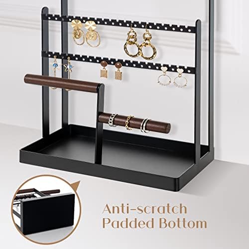 ProCase 6 Tier Jewelry Stand with 15 Hooks - Black