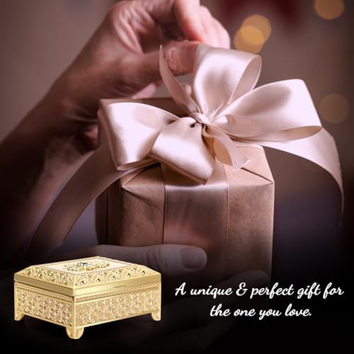 Elldoos Vintage Music Box Jewelry Storage