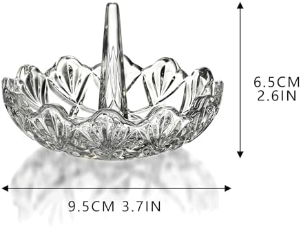 HD Clear Crystal Ring Holder Wavy Glass Jewelry Dish