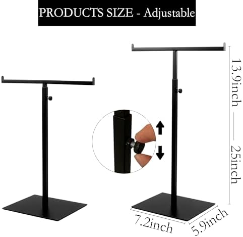 Adjustable Height Jewelry Display Stand 2 Pack