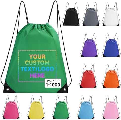 Custom Drawstring Bags With Logo 100 Pack Travel Gym Backpack