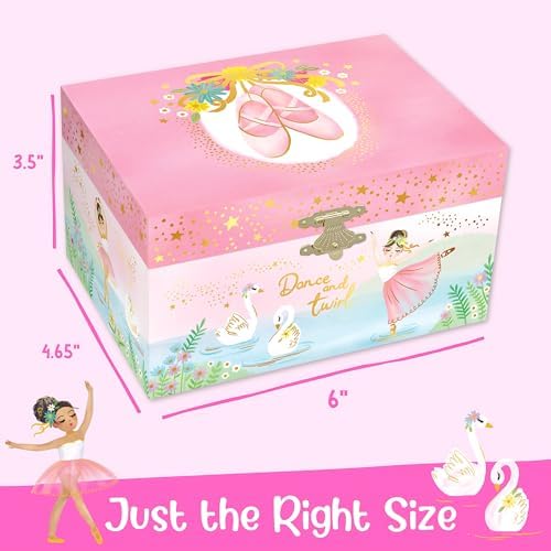 Musical Ballerina Jewelry Box for Girls - Pink