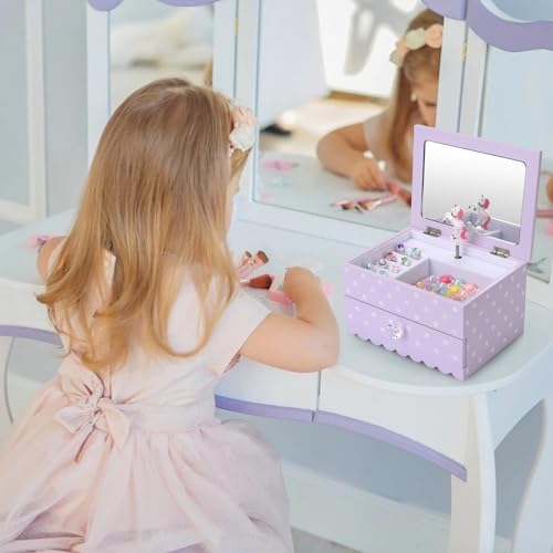 Art Lins Bella Unicorn Musical Jewelry Box Purple