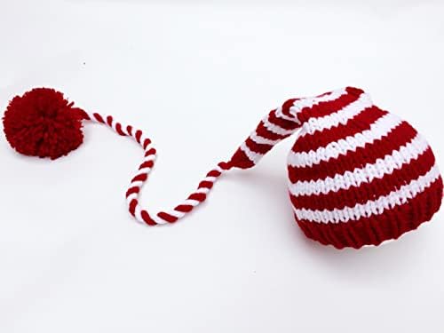 Vemonllas Baby Photo Props Christmas Santa Red Hat for Newborn Photoshoot