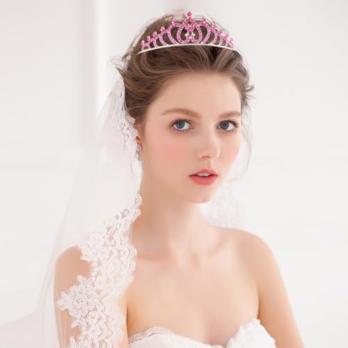 TOBATOBA 10Pcs Sparkling Rhinestone Tiara Headband Set