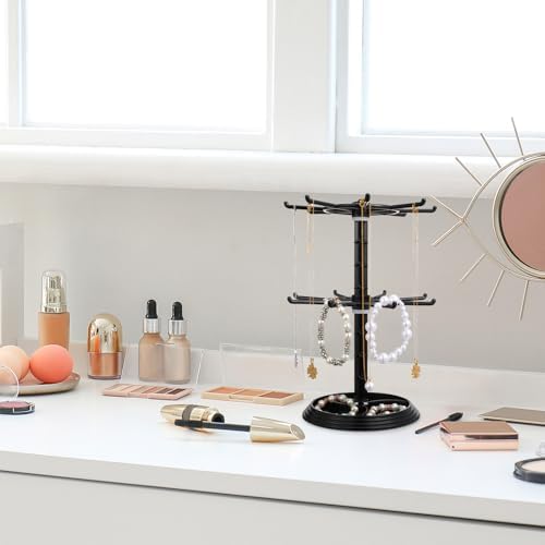 2 Tier Jewelry Stand Black Keychain Holder