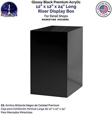 Black Acrylic Display Riser Stand 12x12x24