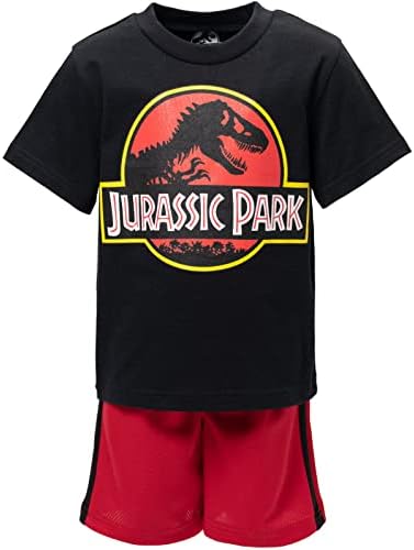 Jurassic Park Athletic Graphic T-Shirt and Shorts Outfit Set for Kids