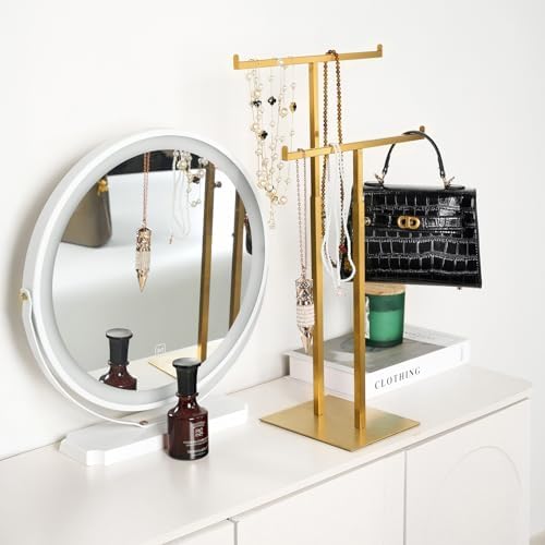 CHAWTALION Purse Stand Jewelry Tower Double T-Shaped Hook Holder