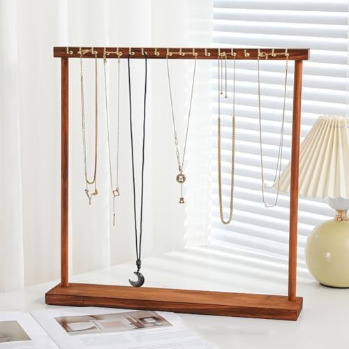 18 Hook Jewelry Display Stand with Gold Hooks
