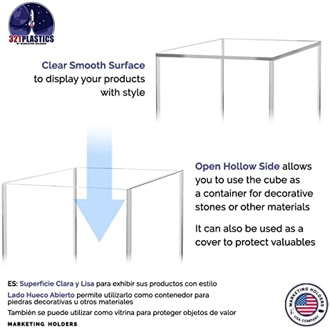 9 Inch Acrylic Display Riser Box No Lid Clear Square Jewelry Box Storage Platform