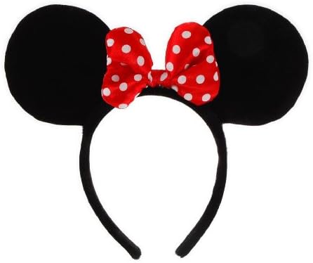 Disney Minnie Ears Red White Polka Dot Bow Headband for Girls
