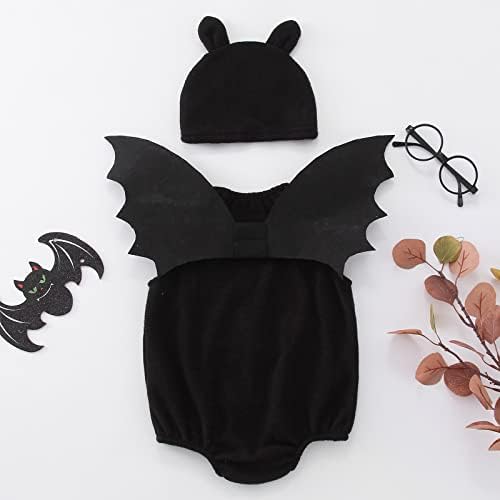 Infant Halloween Bat Jumpsuit with Hat and Accessories 0-12 Months