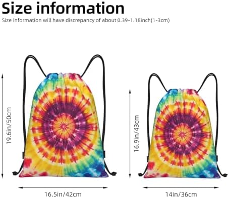 Colorful Pattern Drawstring Backpack - Sports Gym Bag for Women Men