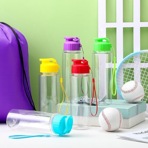 60 Piece Plastic Water Bottle and Drawstring Backpack Set