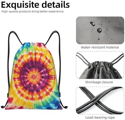 Colorful Pattern Drawstring Backpack - Sports Gym Bag for Women Men