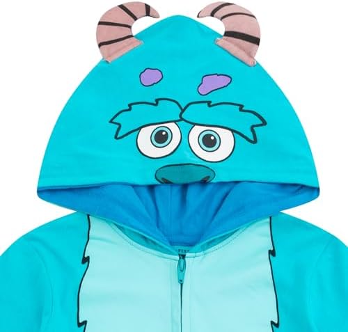 Disney Monsters Inc Zip Up Hooded Coverall for Newborn Boy Blue or Green