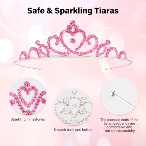 TOBATOBA 10Pcs Sparkling Rhinestone Tiara Headband Set
