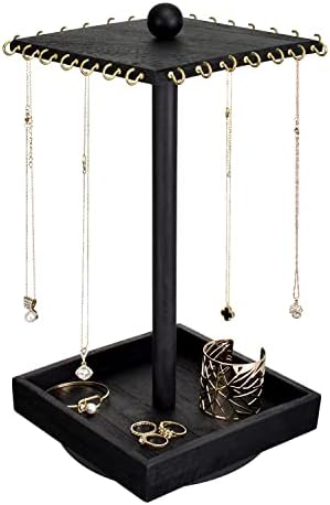 Ikee Design Wooden Rotating Jewelry Display Tower