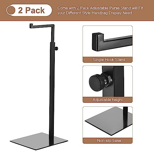 Uxcell Purse Display Stand 2 Pack Adjustable Black