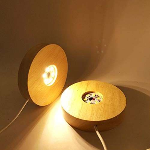 Round Display Base LED Lighted Stand for Crystal Glass Resin Art