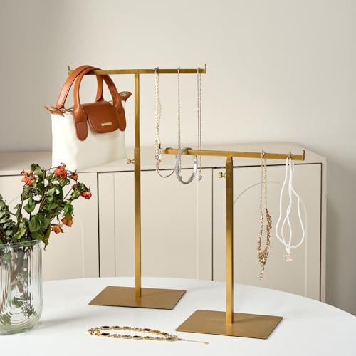 Adjustable Height 2 Pack Jewelry Tower Stand for Necklaces and Handbags