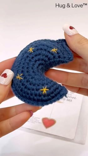 Handmade Crocheted Moon Hug Token Gift