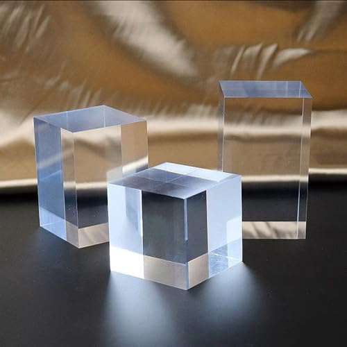 10 Piece Clear Acrylic Square Display Stand Set