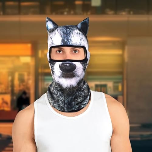 3D Cat Ski Mask Funny Animal Balaclava for Winter Hiking Riding