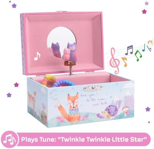 Jewelkeeper Musical Jewelry Box for Girls with Spinning Owls